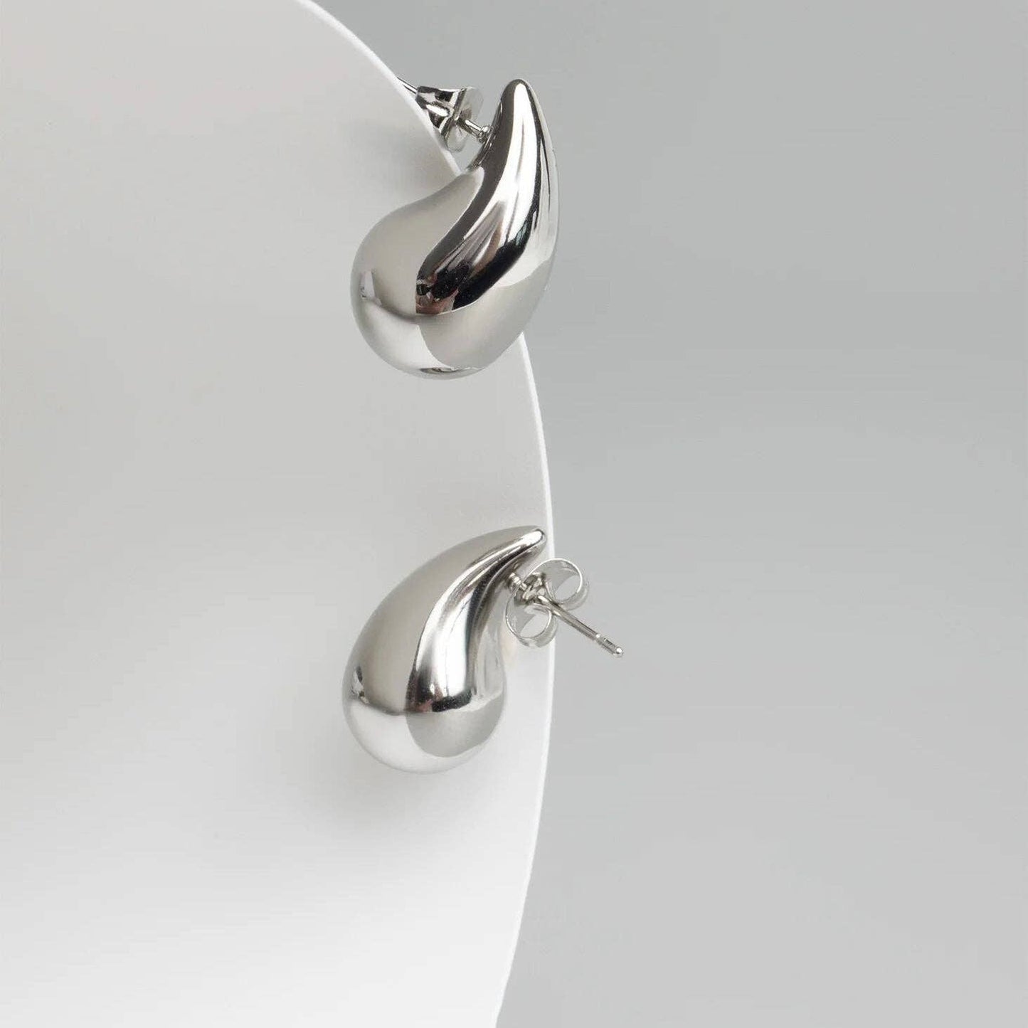 Stainless Steel Tear Drop Stud Earrings