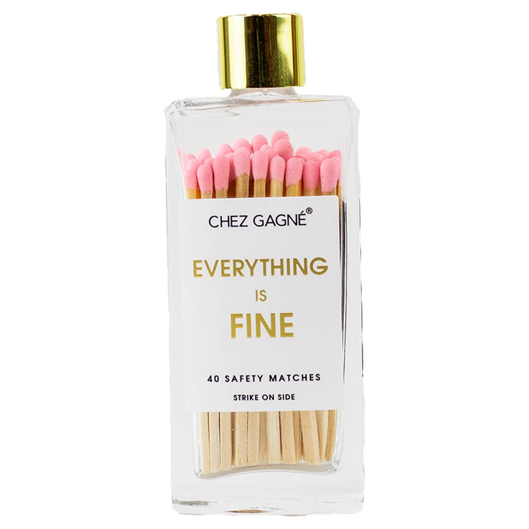 Everything is Fine Matches - Glass Bottle Matchsticks Light Pink