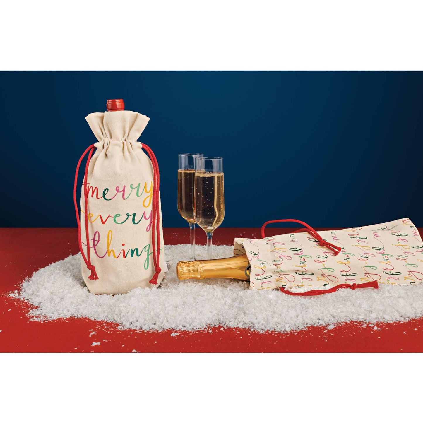 Merry Everything Christmas Wine Bag