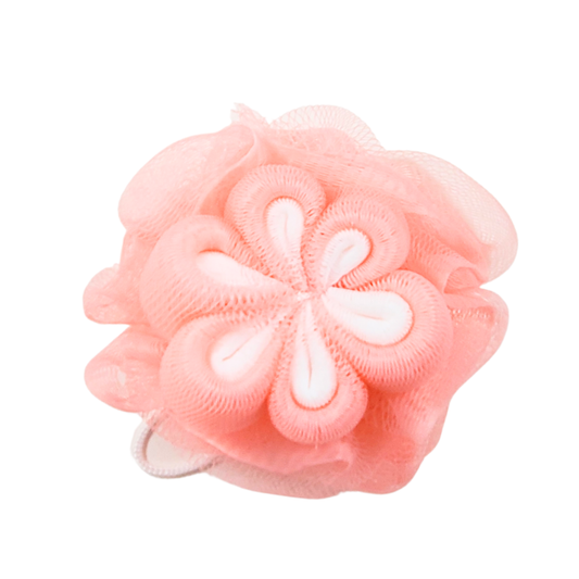 Pink Flower Loofah | Bright Colored Flower Bath & Shower Pouf