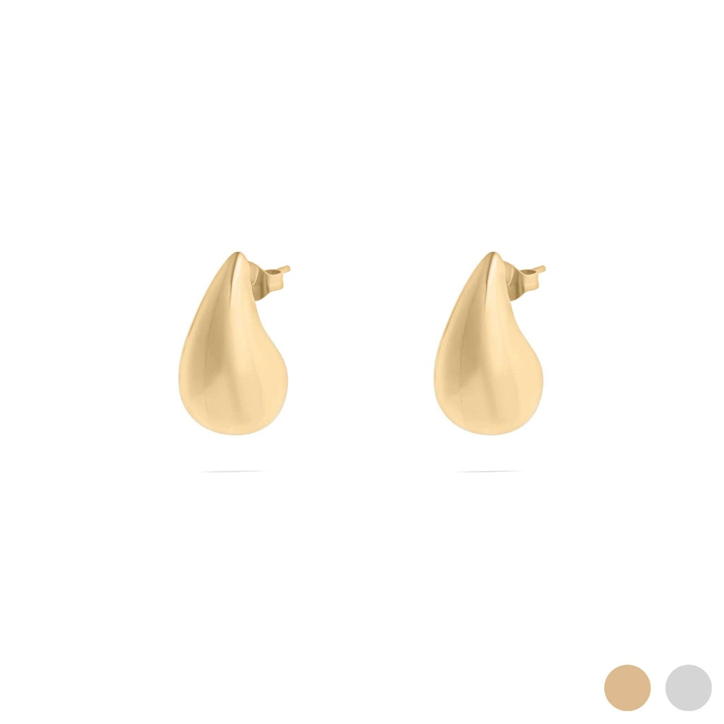 Gold Tear Drop Stud Earrings