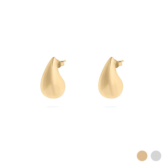 Gold Tear Drop Stud Earrings