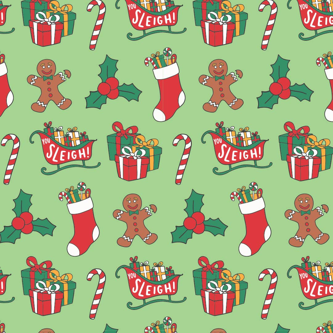 Traditional Christmas Wrapping Paper Roll